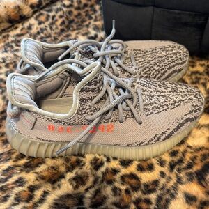 Yeezy Boost 350 in Gray with Orange Highlights
